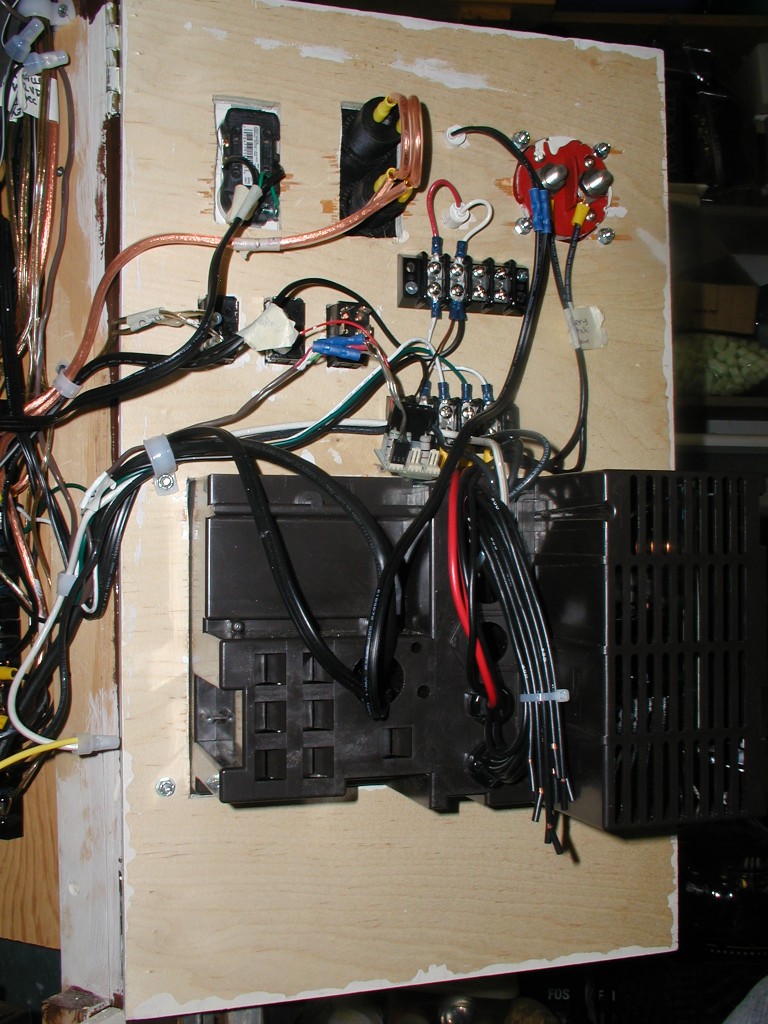 Back of new electrical panel door